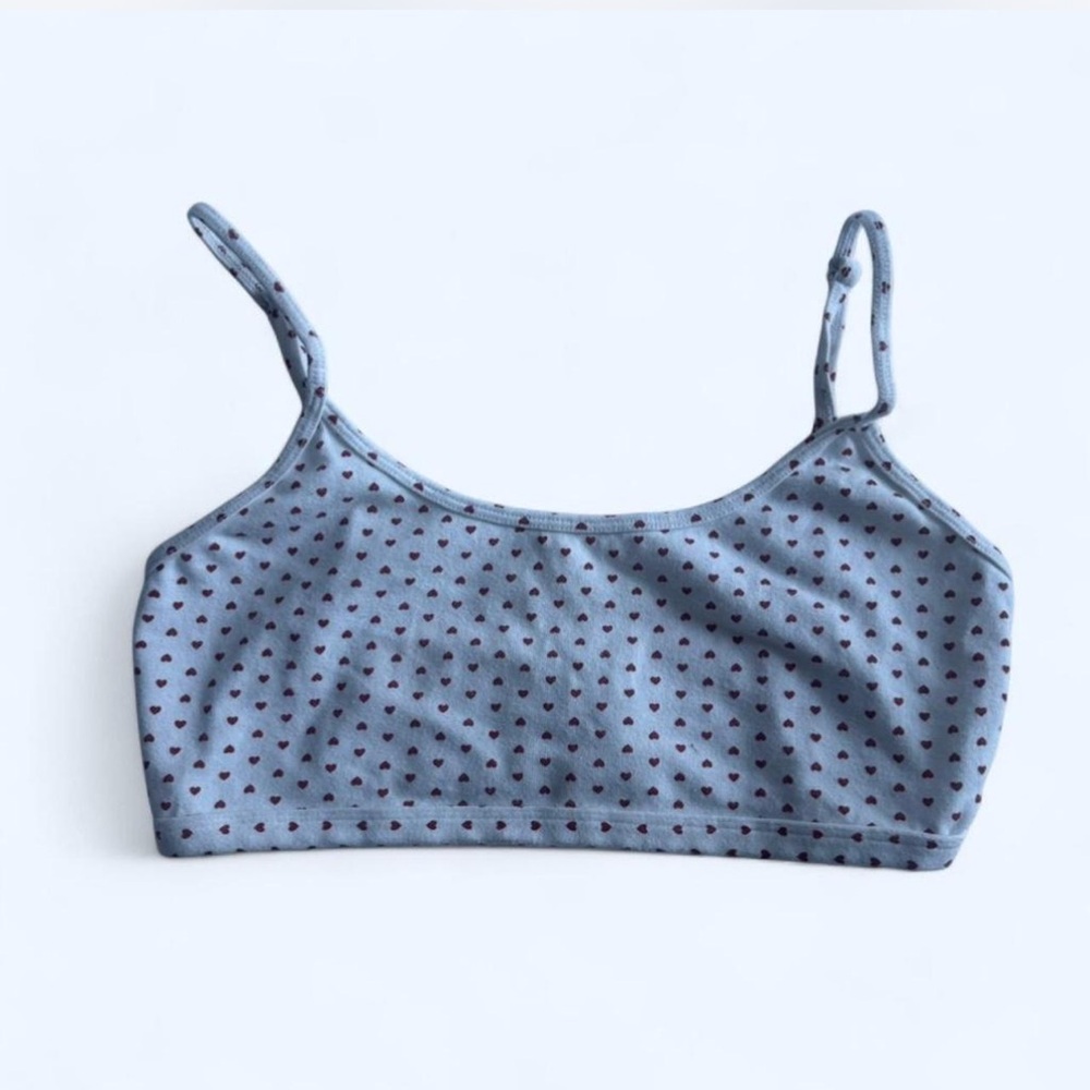 Brandy Melville White Bra with Red Hearts